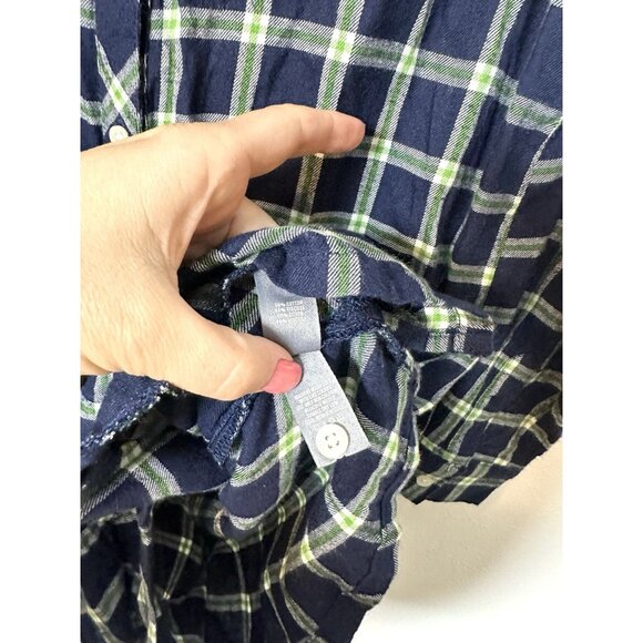 Aerie Women's Plaid Button Front Long Sleeve Romper Size Small NWT Blue Green - Picture 11 of 13